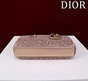 Bagsaaa Dior Lady D-Joy Silver-Tone Satin with Gradient Bead Embroidery - 22x12x6.5cm - 3
