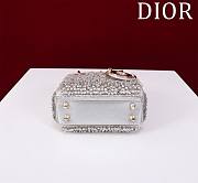 Bagsaaa Dior Lady Micro Silver-Tone Satin with Gradient Bead Embroidery 12 x 10.2 x 5cm - 6