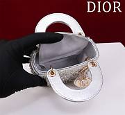 Bagsaaa Dior Lady Micro Silver-Tone Satin with Gradient Bead Embroidery 12 x 10.2 x 5cm - 2