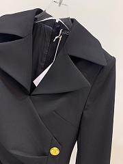 Bagsaaa Balmain Black Gold Button Detail Blazer Dress - 2