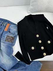 Bagsaaa Balmain Long Sleeves Gold Button Cardigan - 2