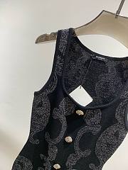 Bagsaaa Balmain Paisley knit sleeveless dress - 2