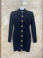 Bagsaaa Balmain Short fringed fine knit dress - 2