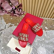 	 Bagsaaa Valentino Garavani Toile Iconographe Sandals Red/Beige - 4