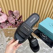 	 Bagsaaa Prada Raffia Platform Sandals In Black - 4
