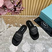 	 Bagsaaa Prada Raffia Platform Sandals In Black - 2
