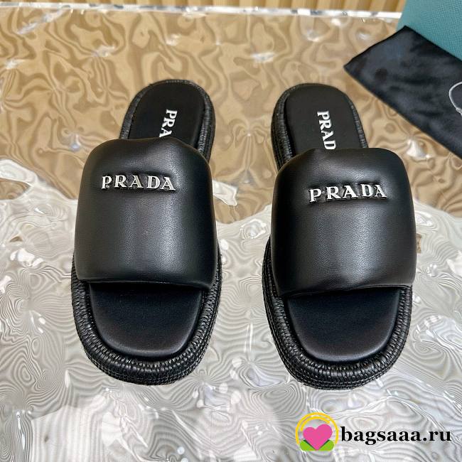 	 Bagsaaa Prada Puffer and Raffia Leather In Black - 1