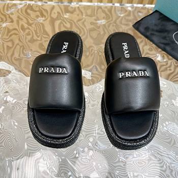 	 Bagsaaa Prada Puffer and Raffia Leather In Black