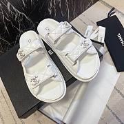 	 Bagsaaa Chanel Dad Flat Slides White Leather - 3