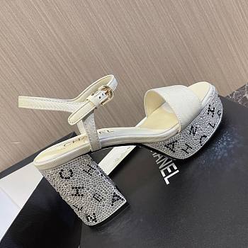Bagsaaa Chanel Heels Sandals In Silver