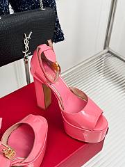 Bagsaaa Valentino Patent Leather Pinl Heels - 5