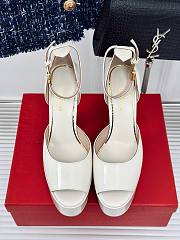 	 Bagsaaa Valentino Patent Leather White Heels - 6