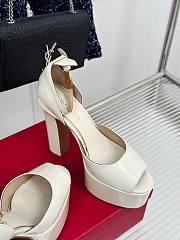 	 Bagsaaa Valentino Patent Leather White Heels - 5