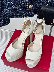 	 Bagsaaa Valentino Patent Leather White Heels - 4
