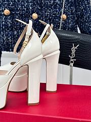 	 Bagsaaa Valentino Patent Leather White Heels - 3
