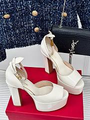 	 Bagsaaa Valentino Patent Leather White Heels - 2