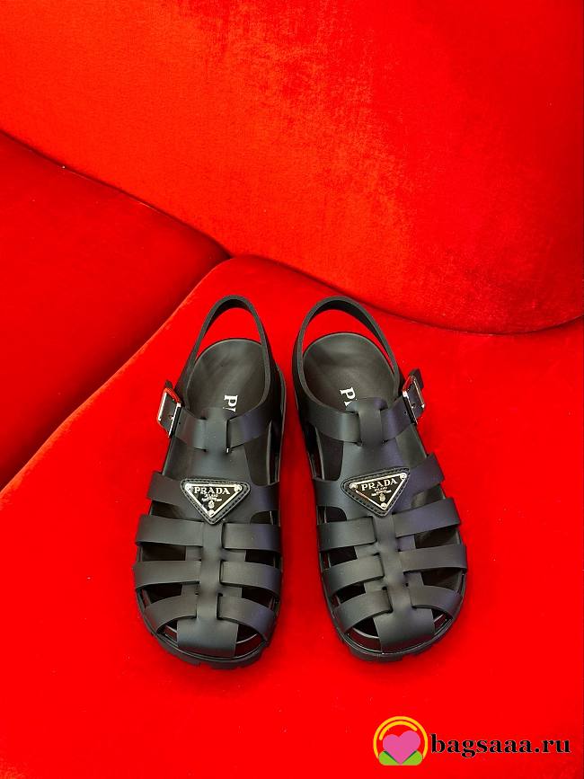 Bagsaaa Prada Foam Rubber Sandals In Black - 1