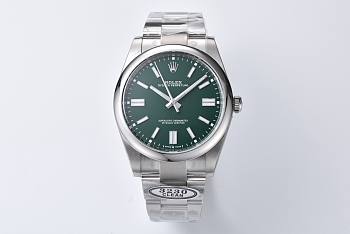 Bagsaaa ROLEX OYSTER PERPETUAL Silver and green dial 40mm