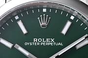 Bagsaaa ROLEX OYSTER PERPETUAL Silver and green dial 40mm - 2