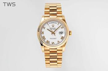 Bagsaaa Rolex Day-Date 36mm Gold White Dial