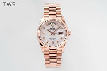 Bagsaaa Rolex Watch Day-Date 36 Rose Gold White Dial