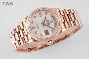 Bagsaaa Rolex Watch Day-Date 36 Rose Gold White Dial - 5
