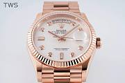 Bagsaaa Rolex Watch Day-Date 36 Rose Gold White Dial - 3
