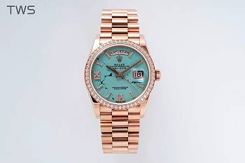 BAGSAAA ROLEX DAY-DATE TURQUOISE WATCH 36MM