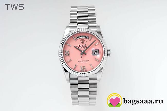 Bagsaaa Rolex Day-Date 36mm Platinum President Opal Pink Diamond Dial - 1