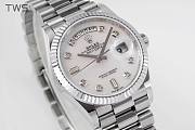 Bagsaaa Rolex Watch Day-Date 36mm Silver White Dial - 5