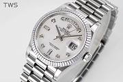 Bagsaaa Rolex Watch Day-Date 36mm Silver White Dial - 2