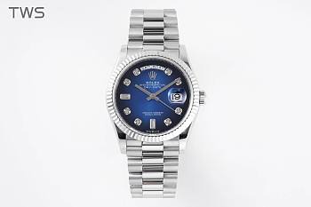 Bagsaaa Rolex Watch Day-Date 36 Silver Blue Dial