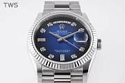 Bagsaaa Rolex Watch Day-Date 36 Silver Blue Dial - 4