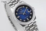 Bagsaaa Rolex Watch Day-Date 36 Silver Blue Dial - 3