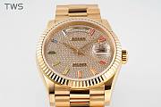 Bagsaa Rolex Watch Day-Date 36 18ct Yellow Gold Pave Factory Rainbow Sapphire - 6