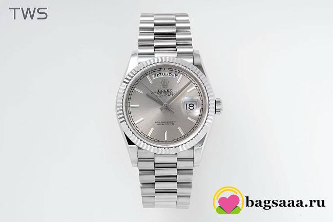Bagsaaa Rolex Replica 36mm Silver Dial President Bracelet/Oyster Bracelet - 1