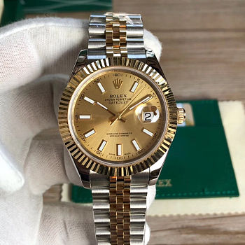 Bagsaaa Rolex Datejust 41MM Gold Bezel Watch