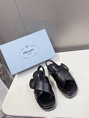 Bagsaaa Prada Soft Padded Nappa Leather Wedge Black Sandals - 3