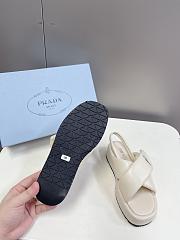 	 Bagsaaa Prada Soft Padded Nappa Leather Wedge Off White Sandals - 2