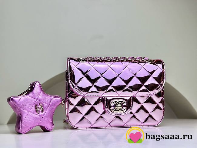 Bagsaaa Chanel Mini Flap Bag & Star Coin Purse AS4646 Pink - 12.5 × 19 × 5 cm - 1