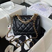 Bagsaaa Chanel Mini Flap Bag AS4385 Black Lambskin With Pearl - 12.5 × 17 × 5 cm - 3