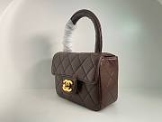 Bagsaaa Chanel Vintage Brown Leather Top handle Flap Bag - 18cm - 6