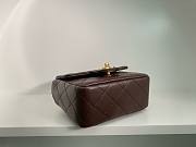 Bagsaaa Chanel Vintage Brown Leather Top handle Flap Bag - 18cm - 5
