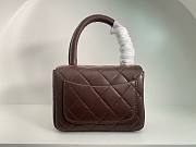 Bagsaaa Chanel Vintage Brown Leather Top handle Flap Bag - 18cm - 3