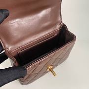 Bagsaaa Chanel Vintage Brown Leather Top handle Flap Bag - 18cm - 2