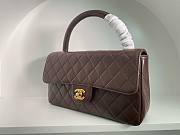 Bagsaaa Chanel Vintage Brown Leather Top handle Flap Bag - 25cm - 6