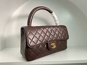 Bagsaaa Chanel Vintage Brown Leather Top handle Flap Bag - 25cm - 5
