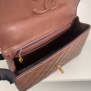 Bagsaaa Chanel Vintage Brown Leather Top handle Flap Bag - 25cm - 2