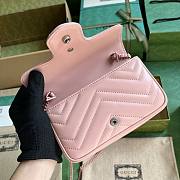 Bagsaaa Gucci GG Marmont Mini Pink Shoulder Bag - 16.5x10x4.5cm - 5