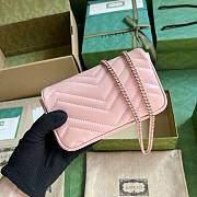 Bagsaaa Gucci GG Marmont Mini Pink Shoulder Bag - 16.5x10x4.5cm - 3